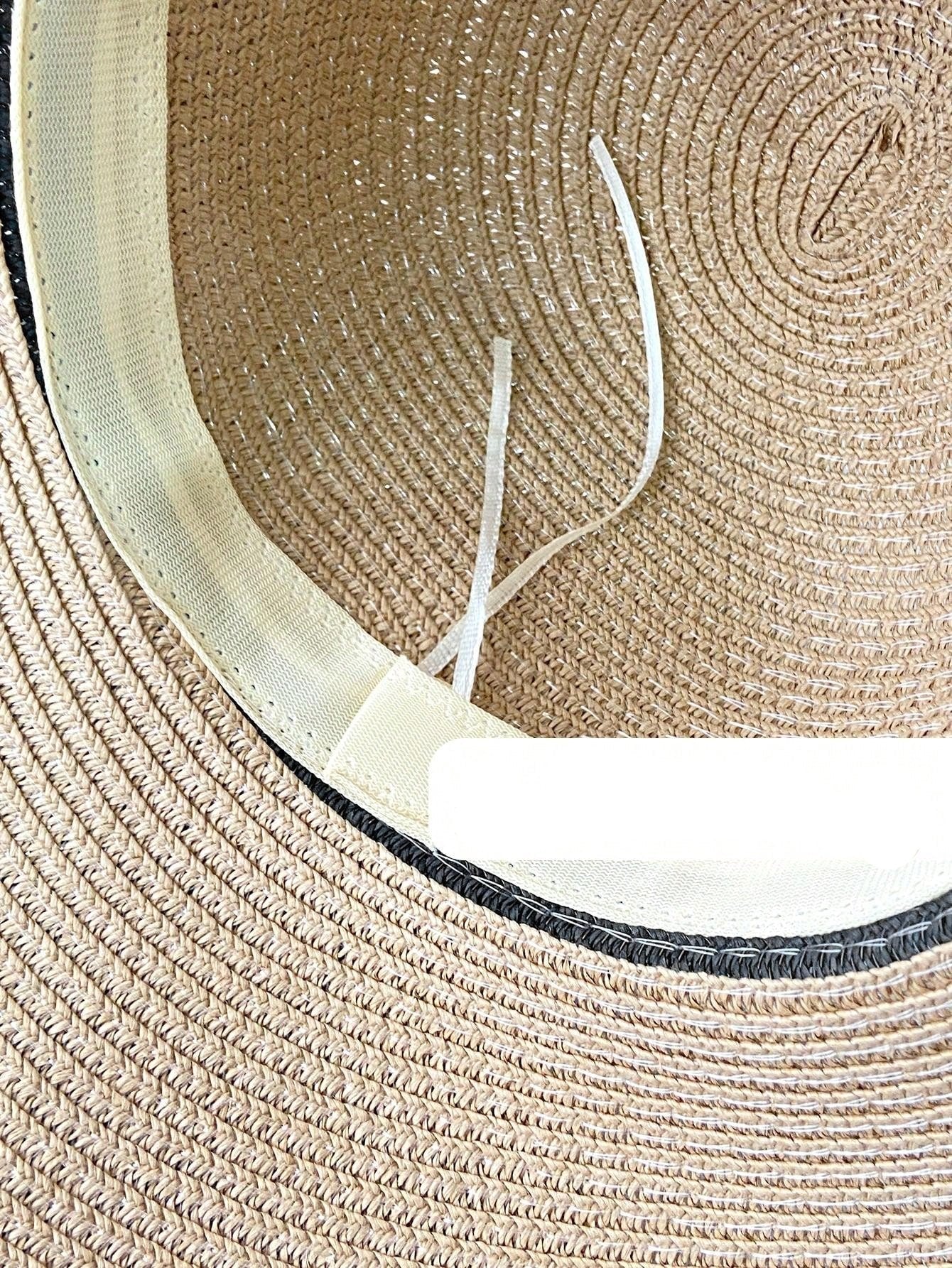 Kit Chapéu de Palha e 1 Bolsa de Palha Conjunto Casual de Férias Praia