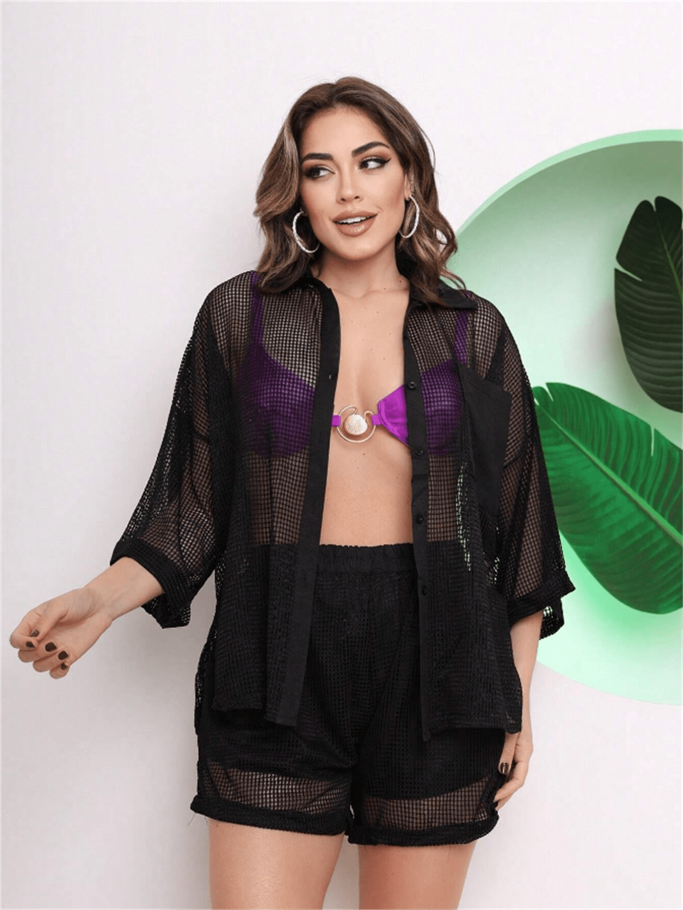 Conjunto Chemise e Shorts em Tela Estilo Praiano
