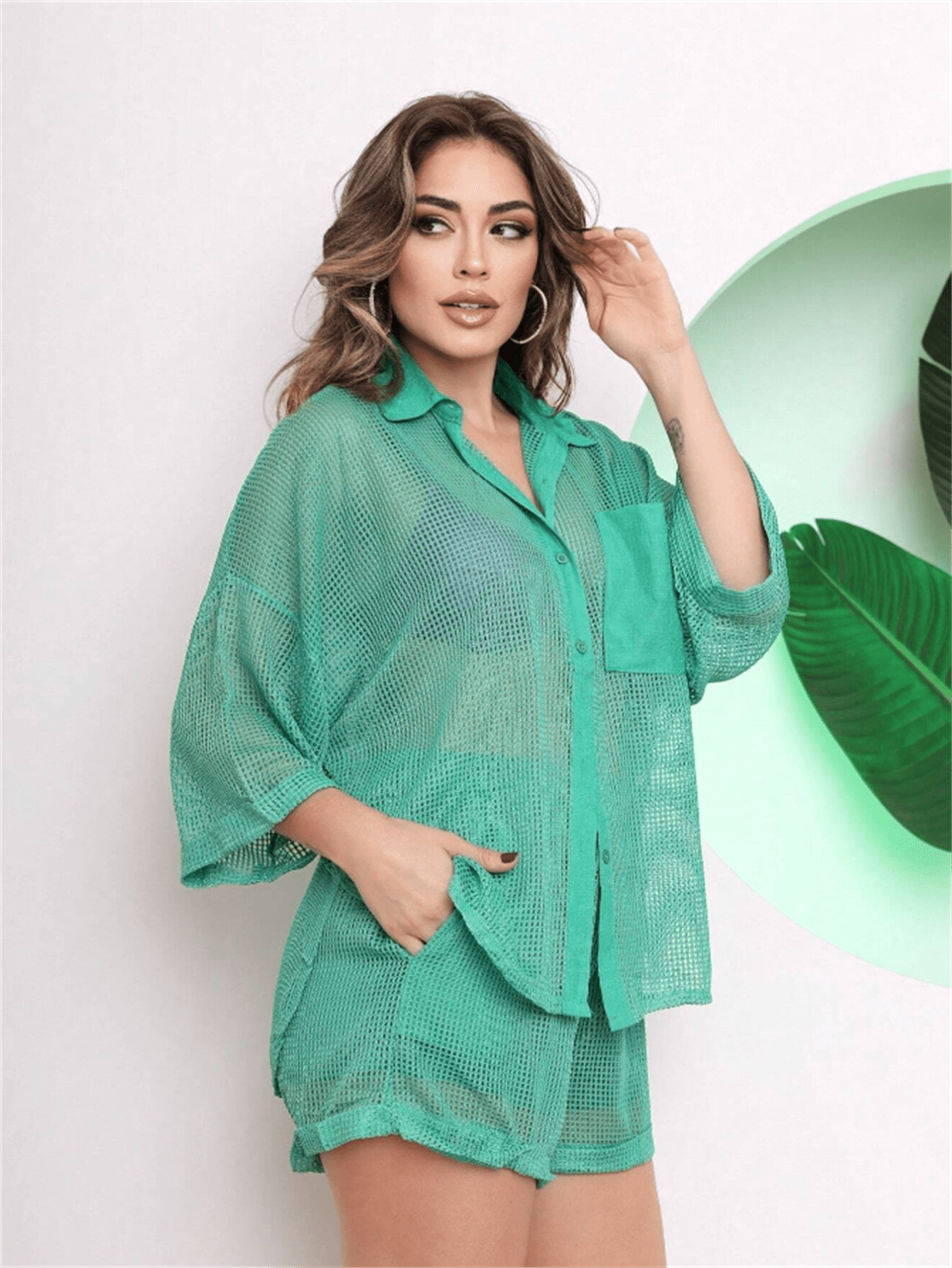 Conjunto Chemise e Shorts em Tela Estilo Praiano