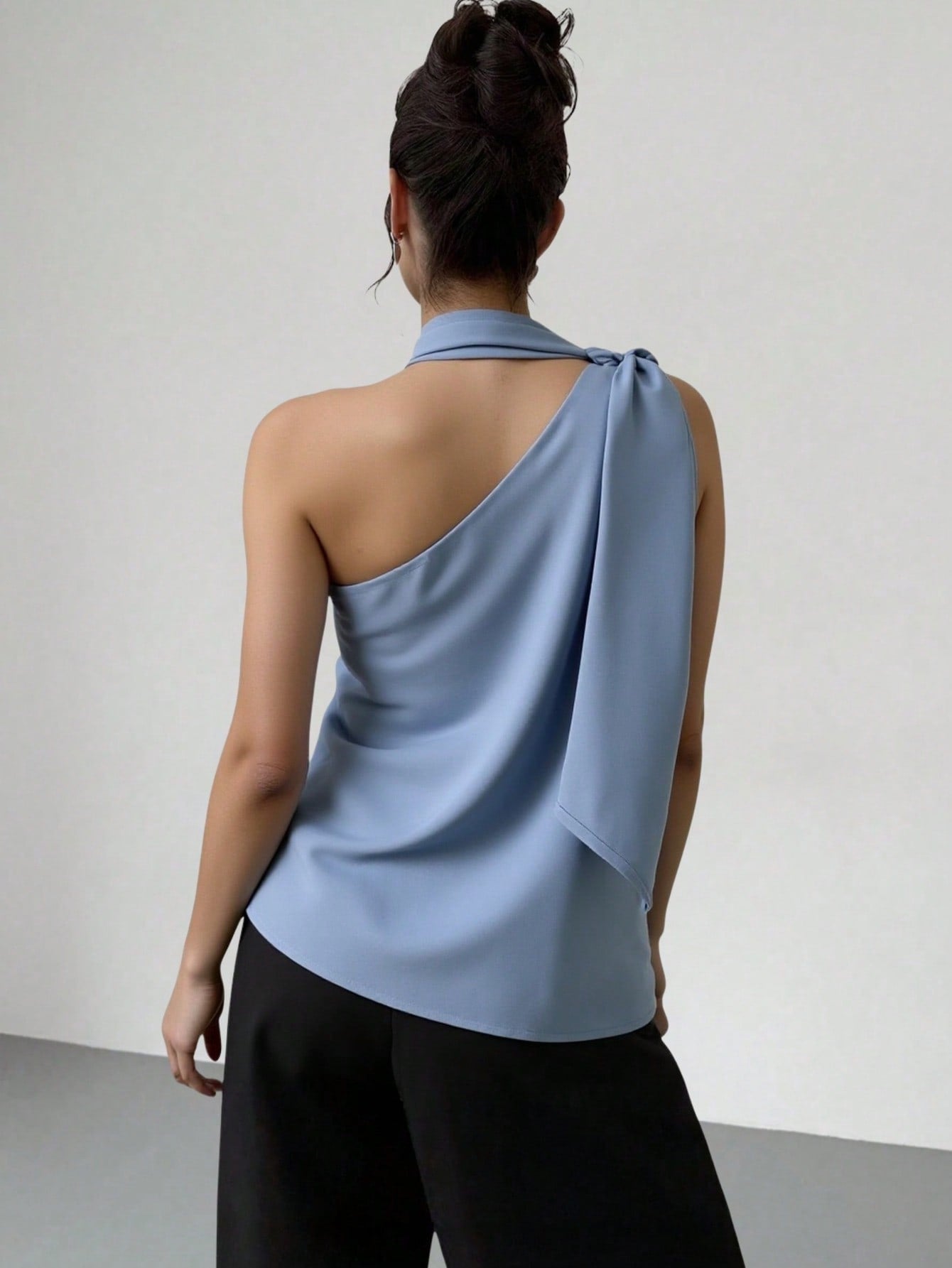 Blusa-Regata-Elegante-Feminina-de-Um-Ombro-Só