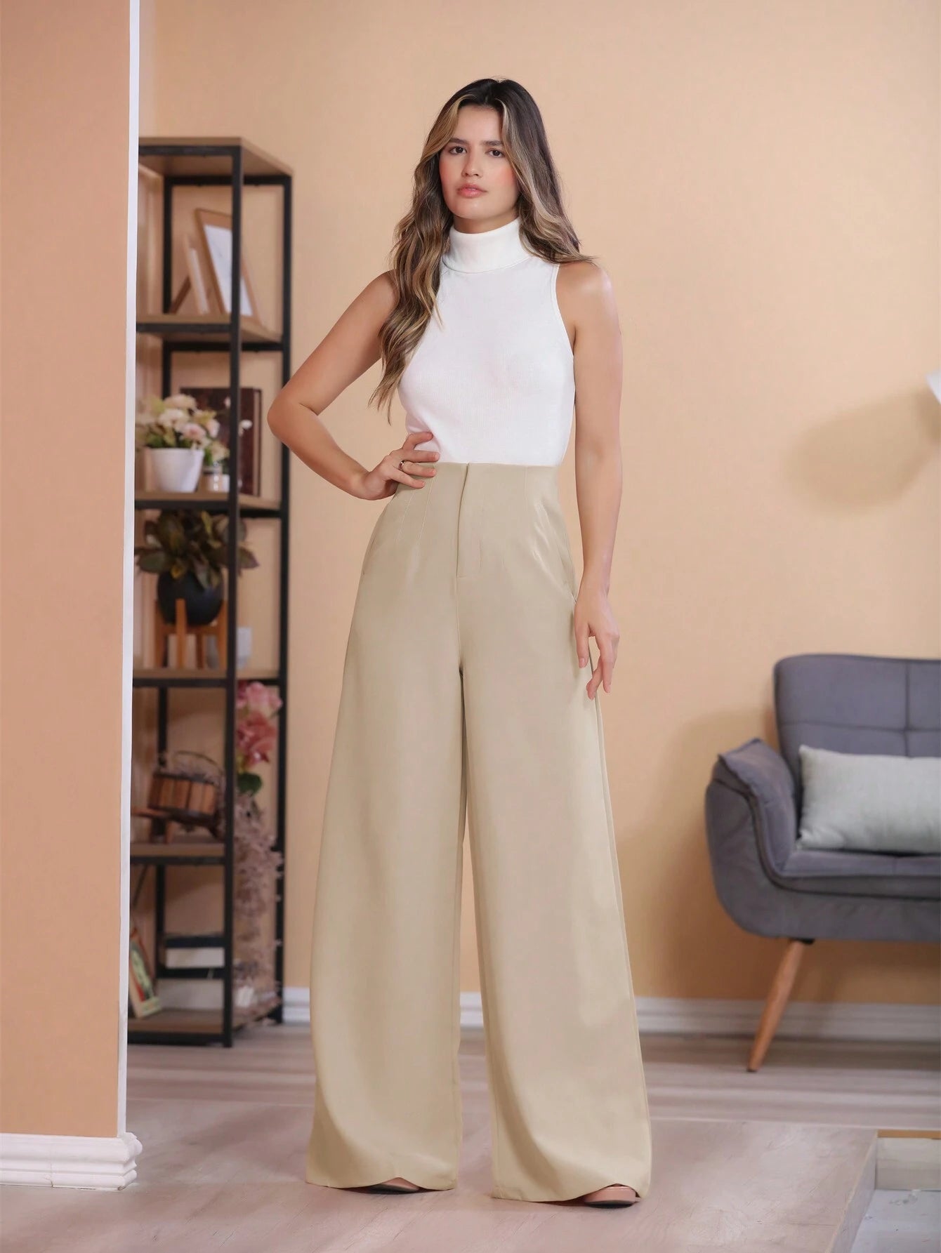 Calça Feminina alfaiataria Pantalona