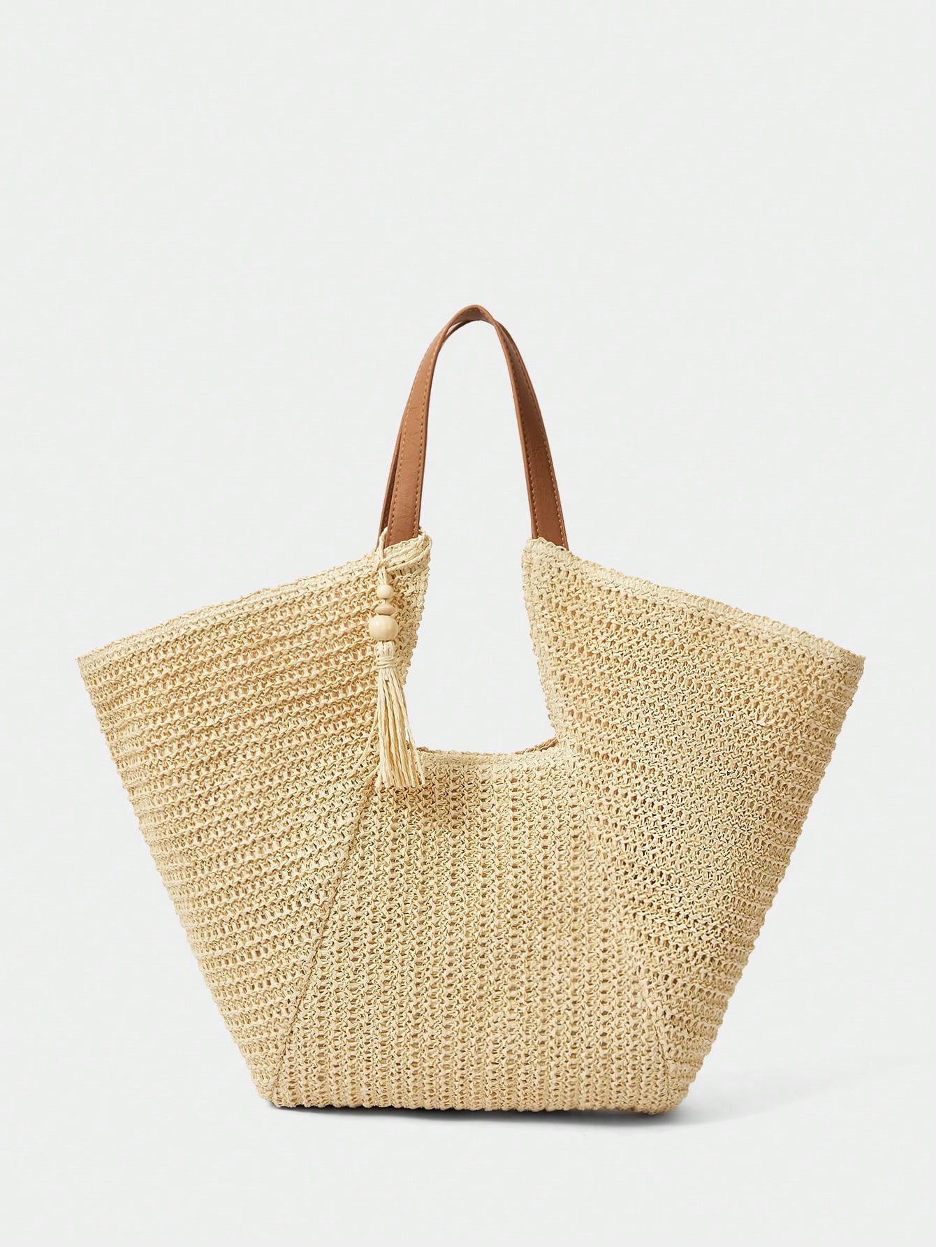 Bolsa Sacola de Palha de Estilo Boêmio de Grande Praiana