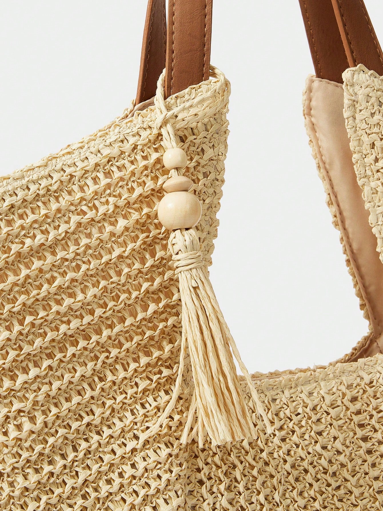 Bolsa Sacola de Palha de Estilo Boêmio de Grande Praiana