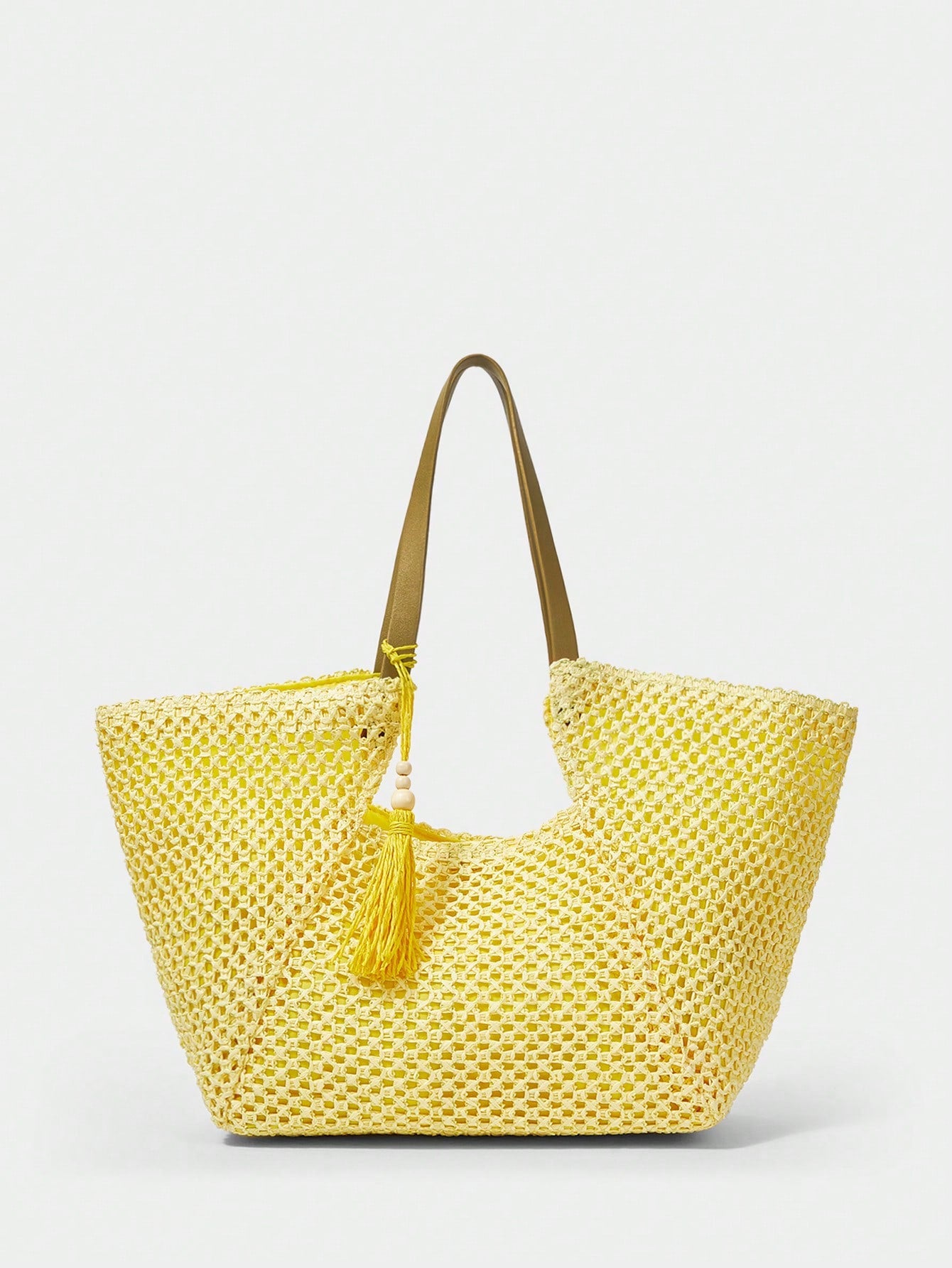 Bolsa Sacola de Palha de Estilo Boêmio de Grande Praiana
