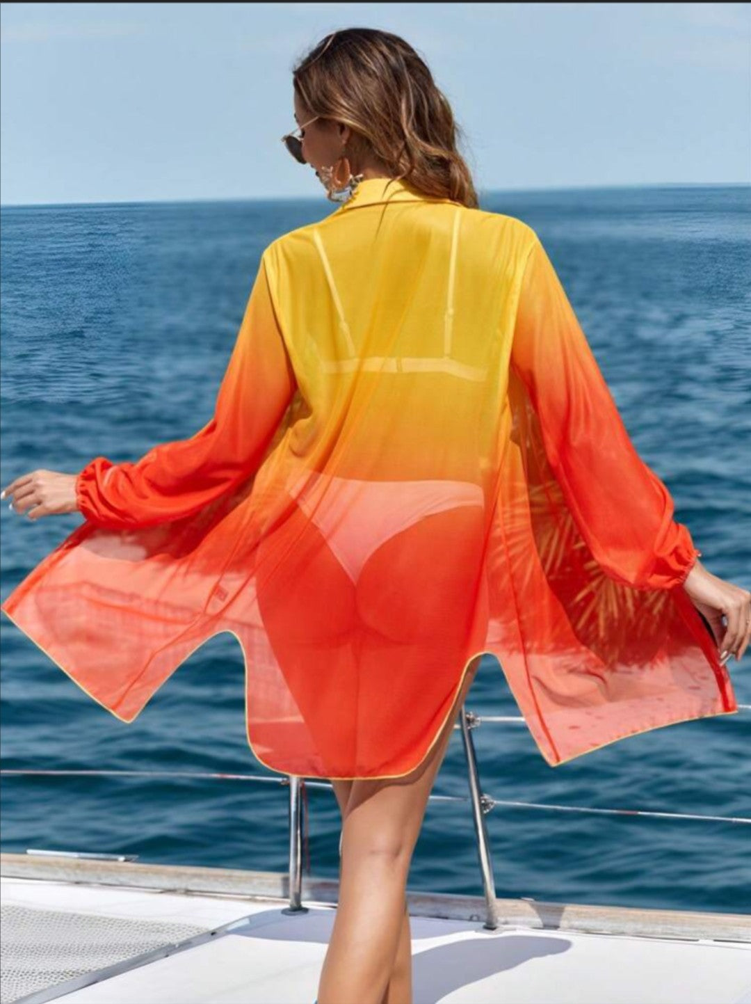 Camisão Quimono de Praia Estampado Degradê Verão
