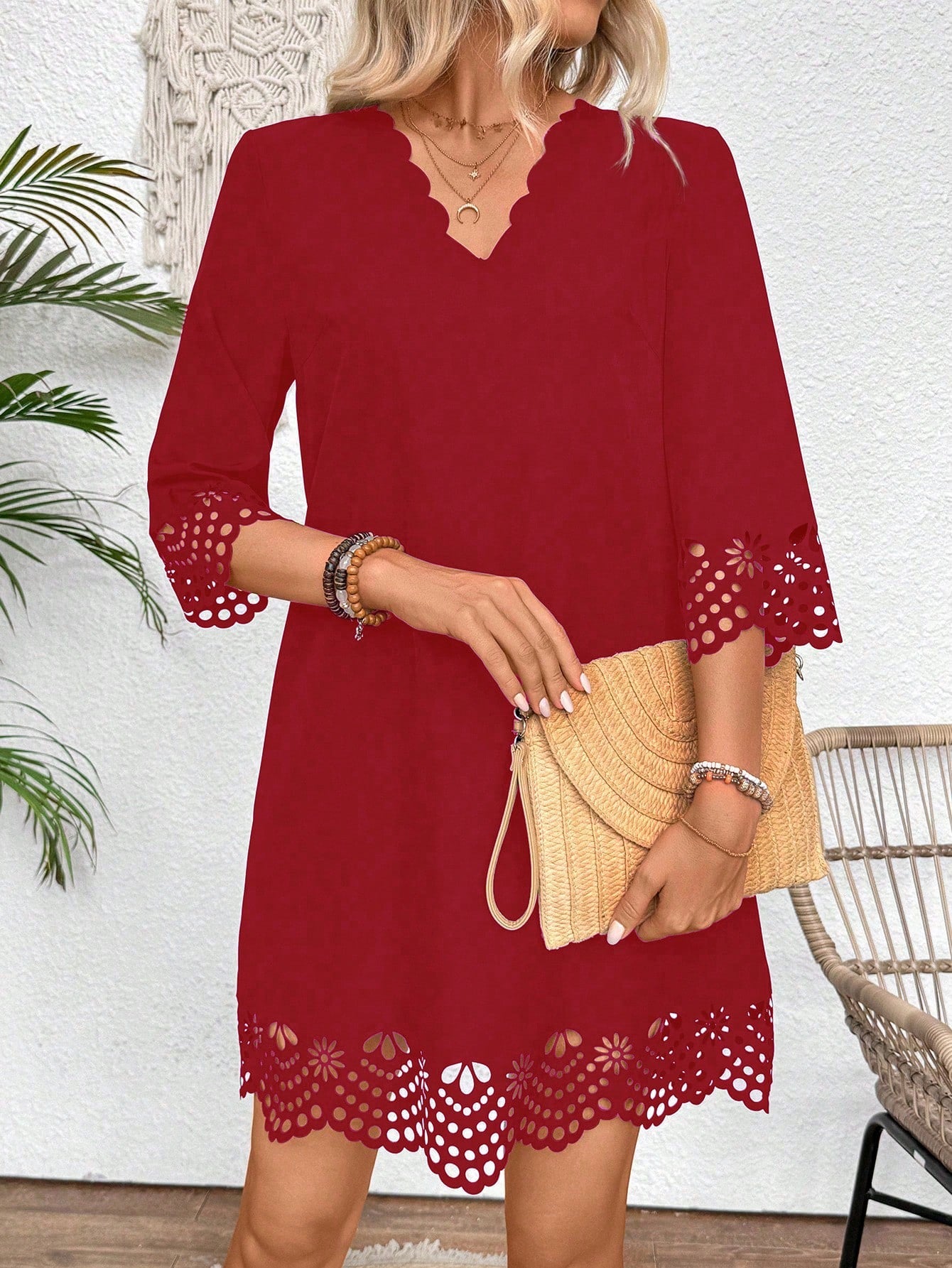 Vestido Feminino Túnica Com Detalhe Vazado