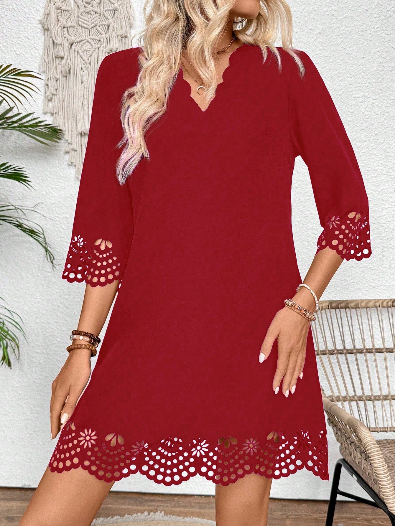 Vestido Feminino Túnica Com Detalhe Vazado
