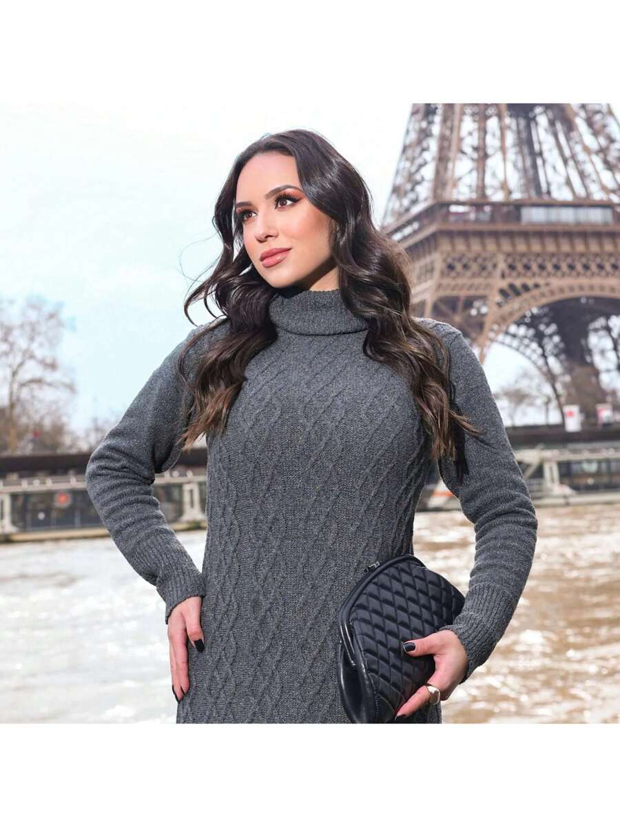Vestido-Midi-Longo-Gola-Alta-Tricot-Premium