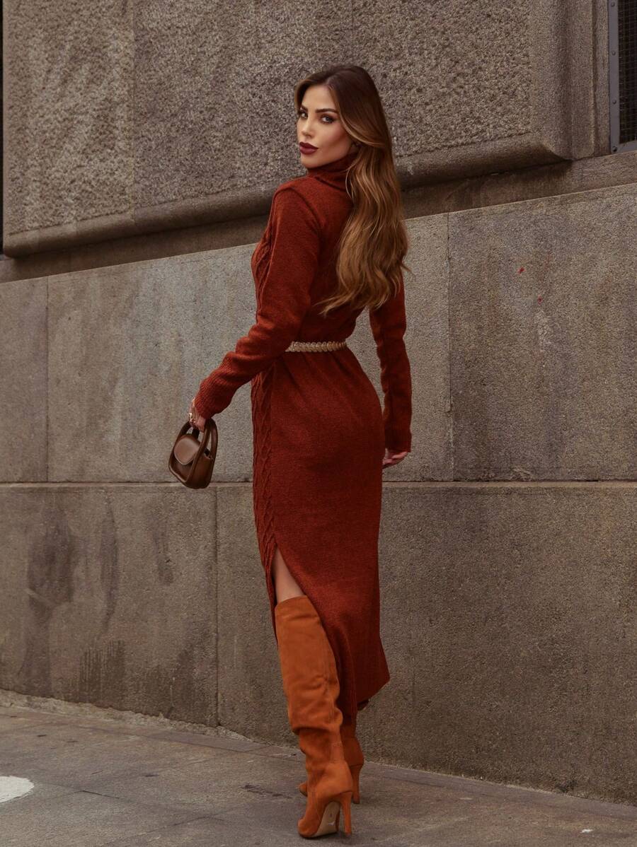 Vestido-Midi-Longo-Gola-Alta-Tricot-Premium