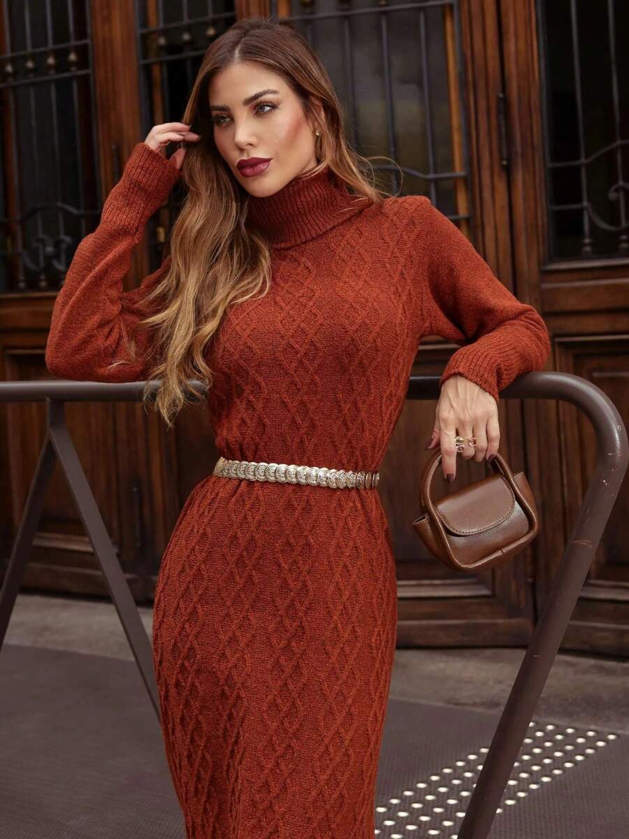 Vestido-Midi-Longo-Gola-Alta-Tricot-Premium