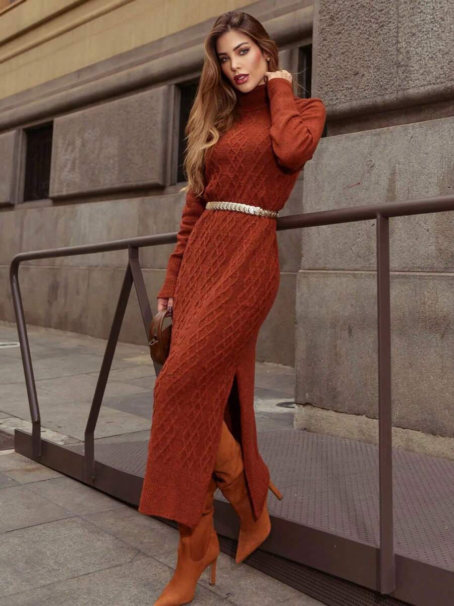 Vestido-Midi-Longo-Gola-Alta-Tricot-Premium