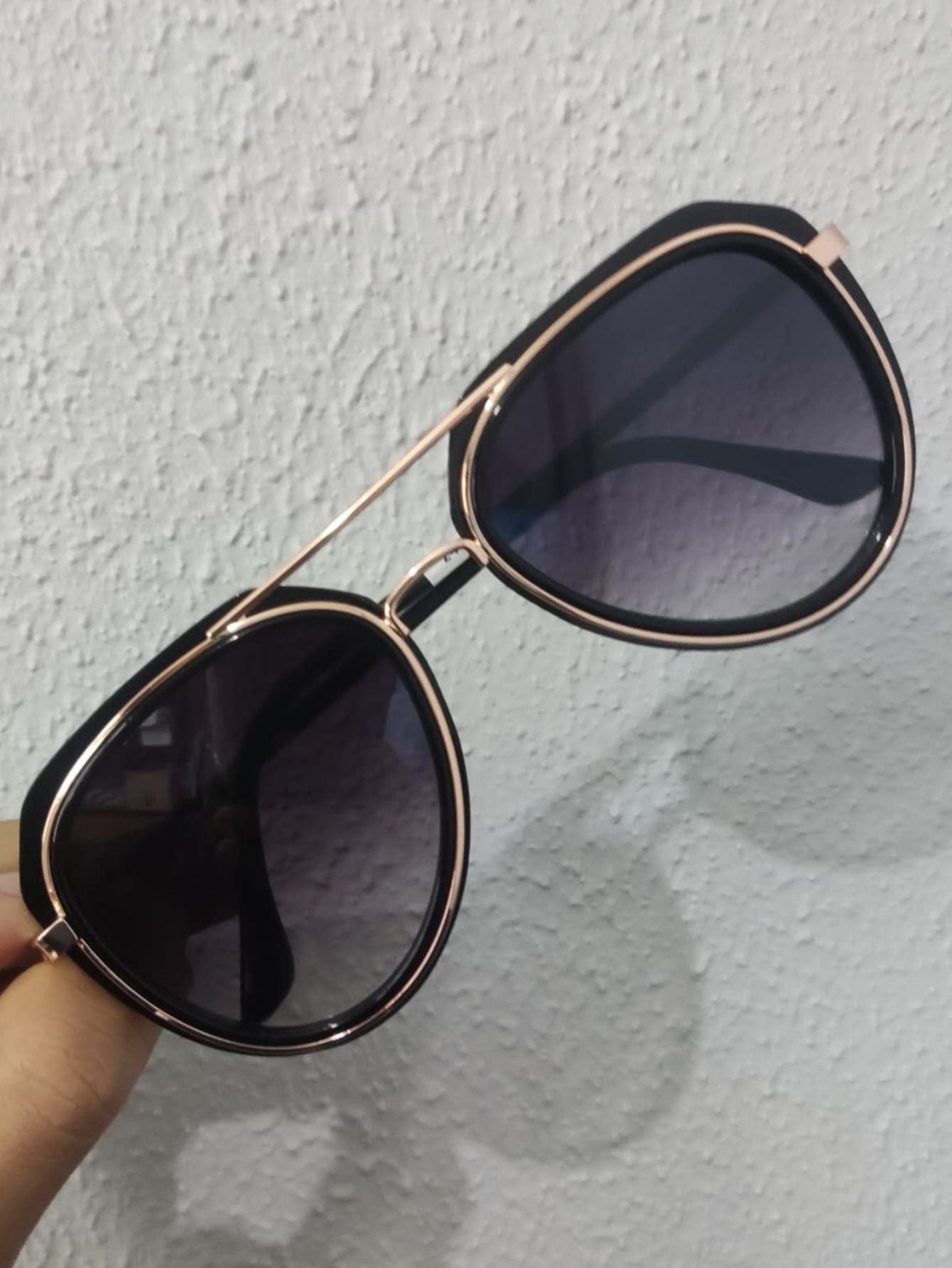 Óculos de Sol Aviador de Armação de Plástico e metal Feminino