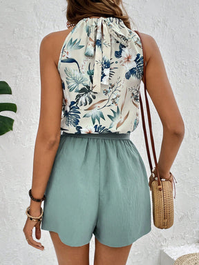 Conjunto Top E Shorts Com Estampa Floral