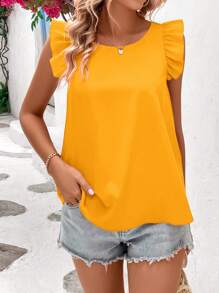 Blusa Cruzada Nas Costas Com Babados