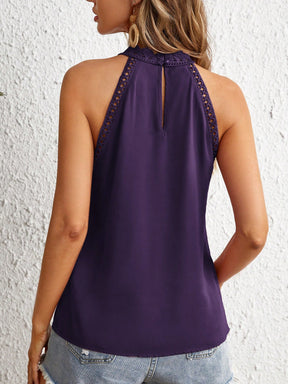 Blusa De Renda De Guipir Gola Halter