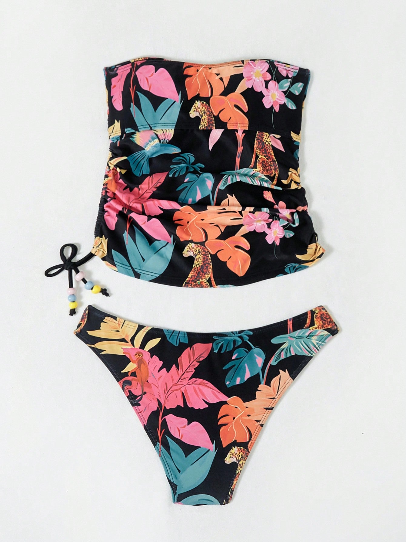 Biquíni Bandeau Tropical Detalhe Regulador