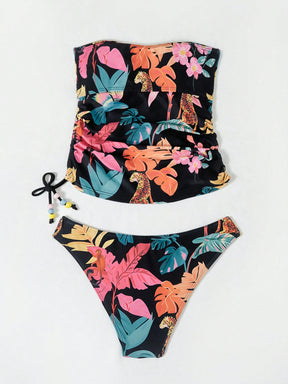 Biquíni Bandeau Tropical Detalhe Regulador