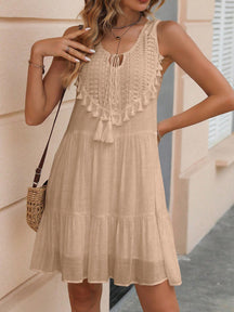 Vestido Feminino Boho Regata e Decote