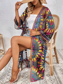 Saída de Praia Boho Longo Bordado Oásis