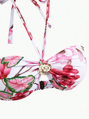 Biquini Halter Estampa Floral Linha Premium