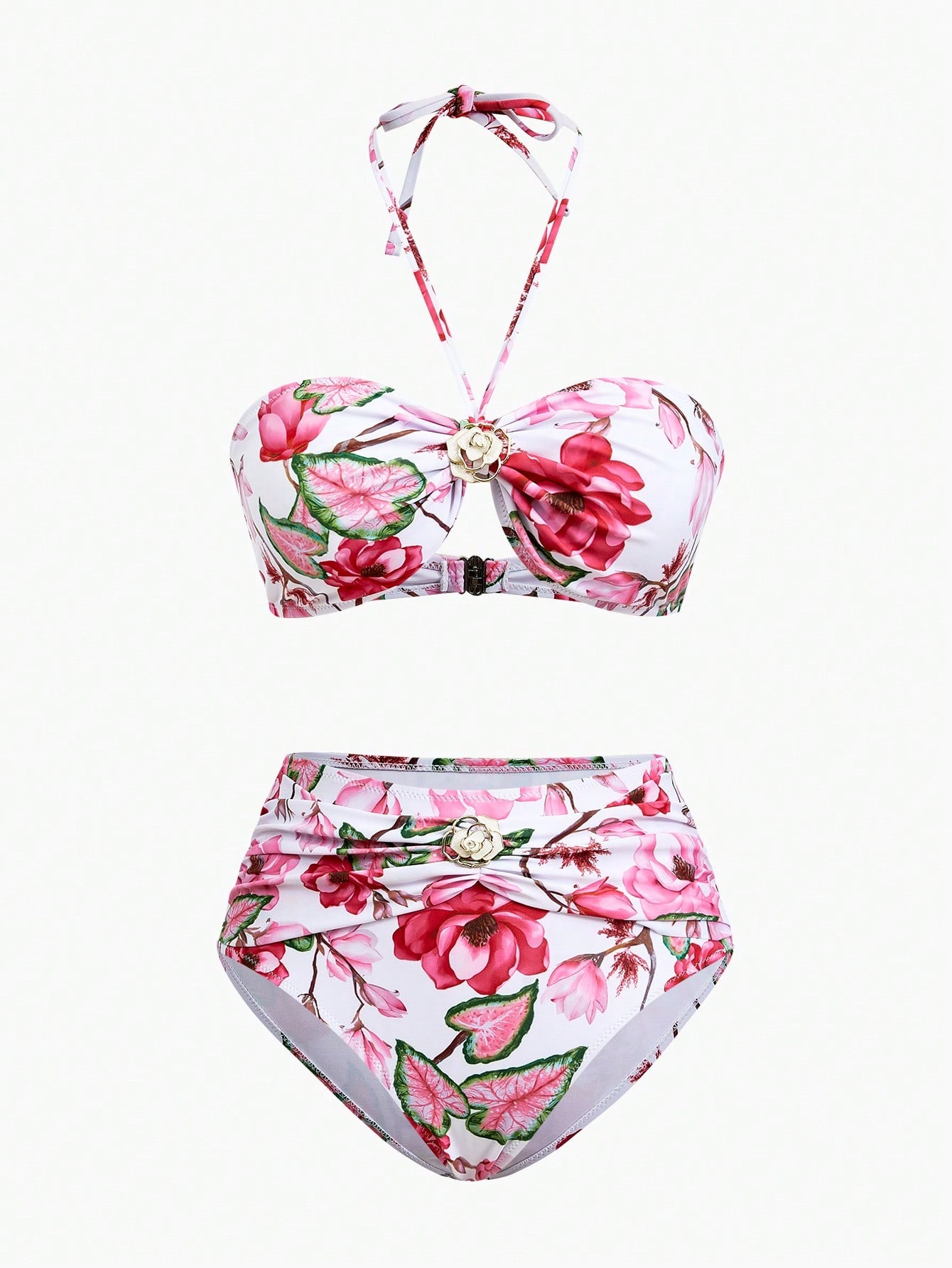 Biquini Halter Estampa Floral Linha Premium