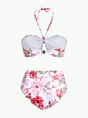 Biquini Halter Estampa Floral Linha Premium