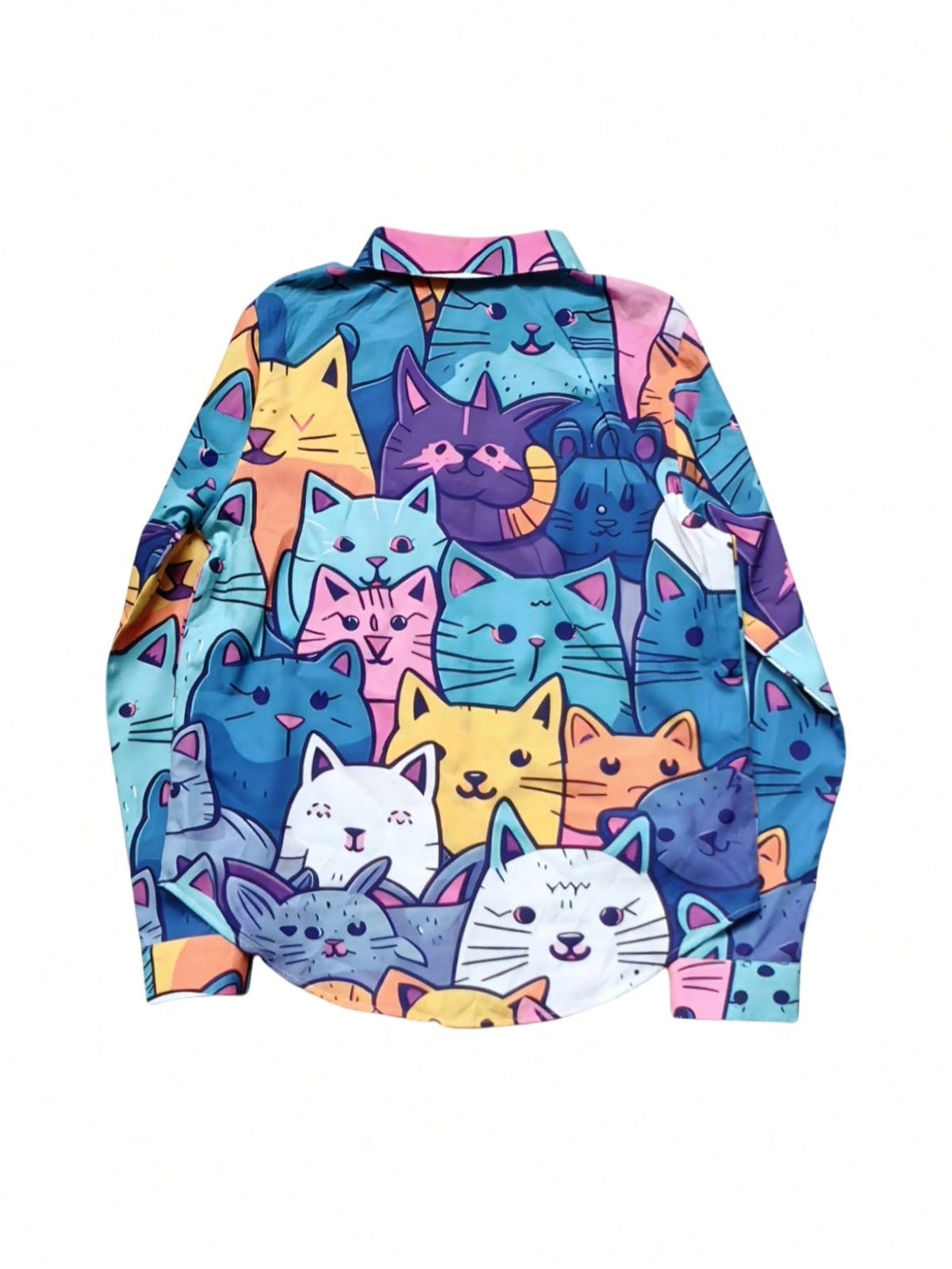 Camisa Feminina de Manga Longa Estampa Cat