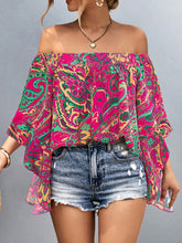 Blusa Ombro Caído Manga Peplum Boho