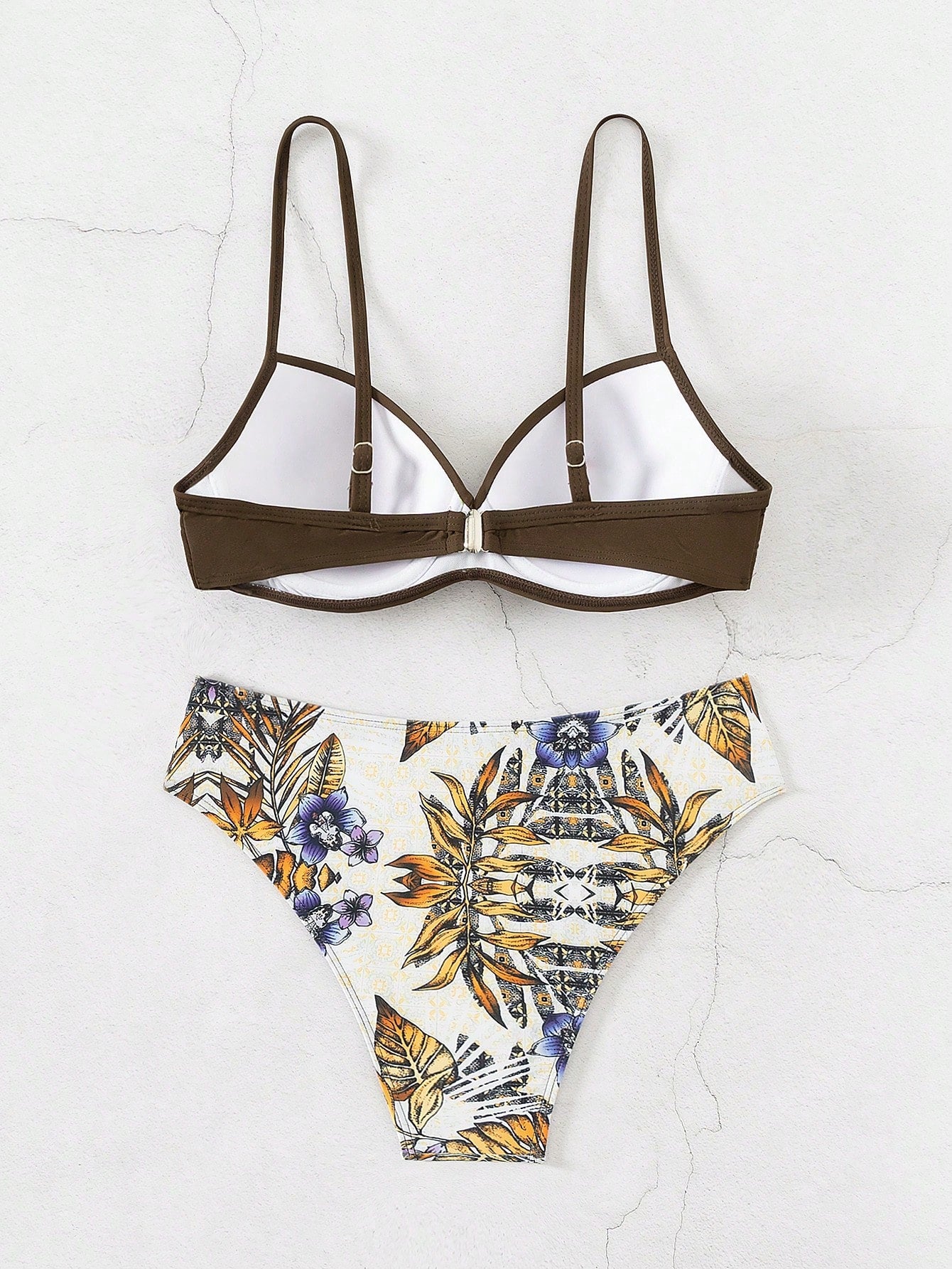 Conjunto de Biquini Estampa Tropical Push Up