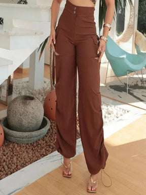 Calça Cargo Drapeada com Recortes – Estilo, Atitude e Conforto!