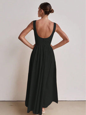 Vestido Feminino Decote Redondo Cintura Alta