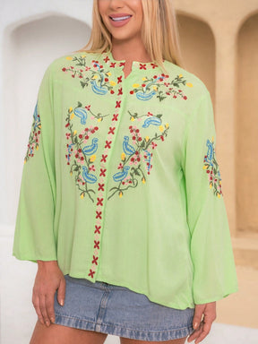 Bata Indiana Feminina Flores Bordado Boho