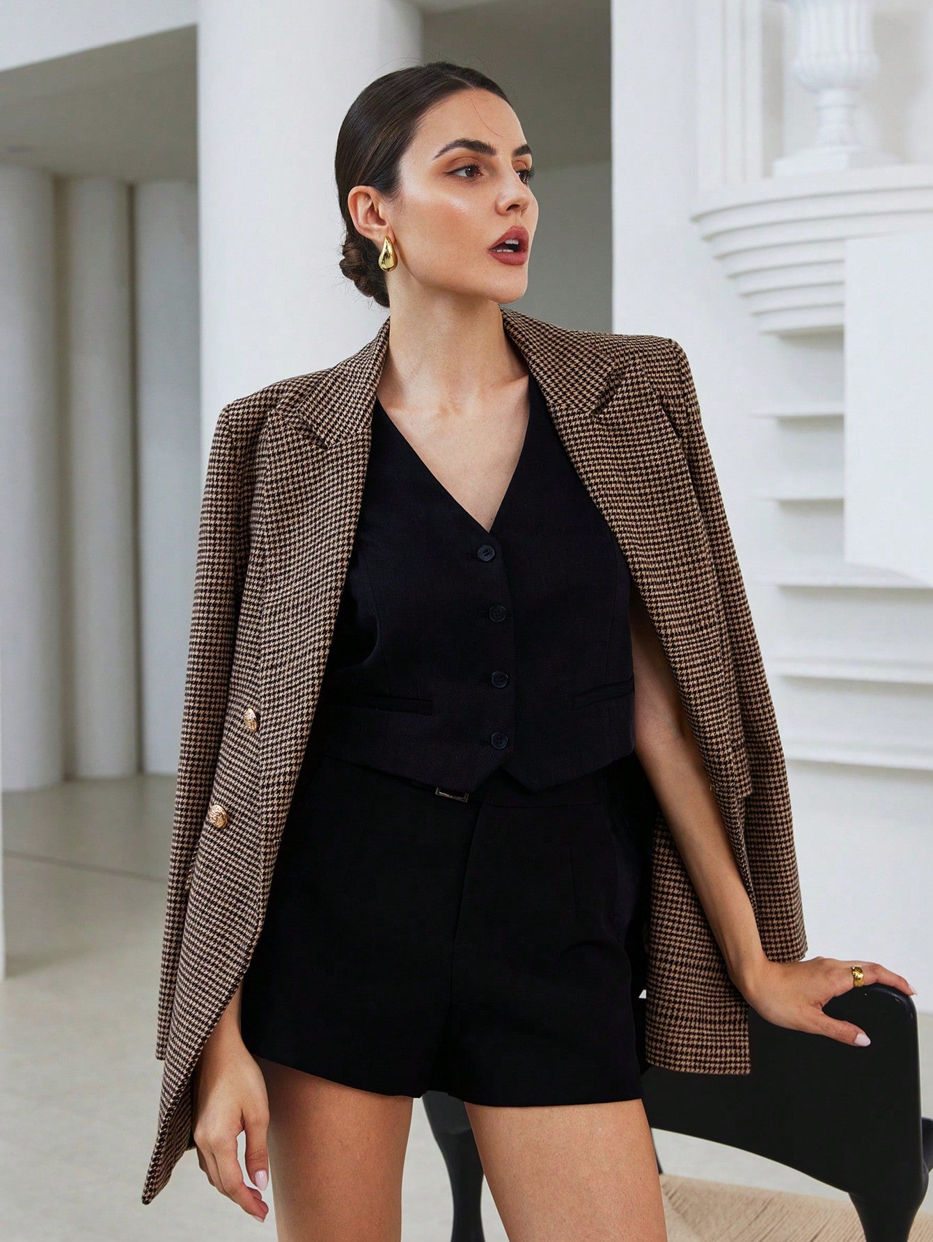 Blazer Feminino Forrado Xadrez Keila