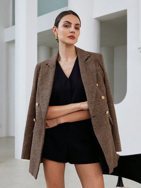 Blazer Feminino Forrado Xadrez Keila