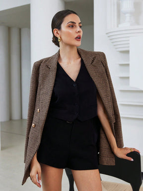 Blazer Feminino Forrado Xadrez Keila