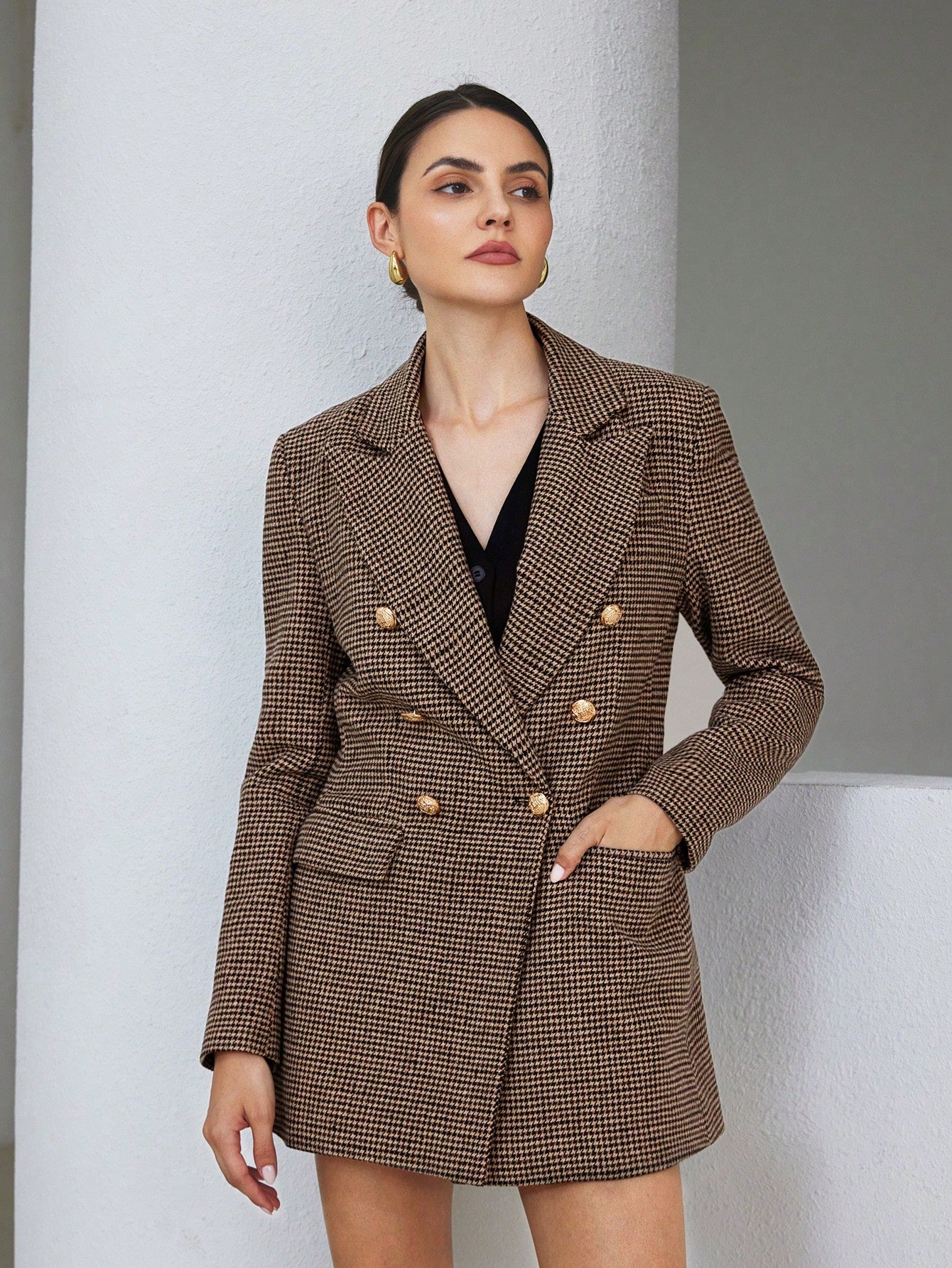 Blazer Feminino Forrado Xadrez Keila