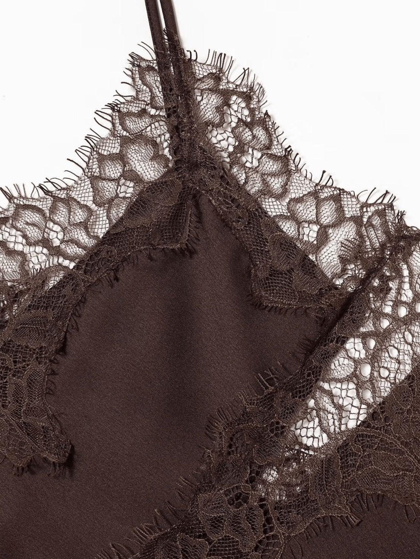 Blusa de Renda Feminina Estilo Lingerie Europeia com Alças Finas