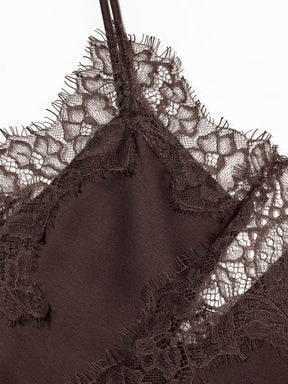 Blusa de Renda Feminina Estilo Lingerie Europeia com Alças Finas