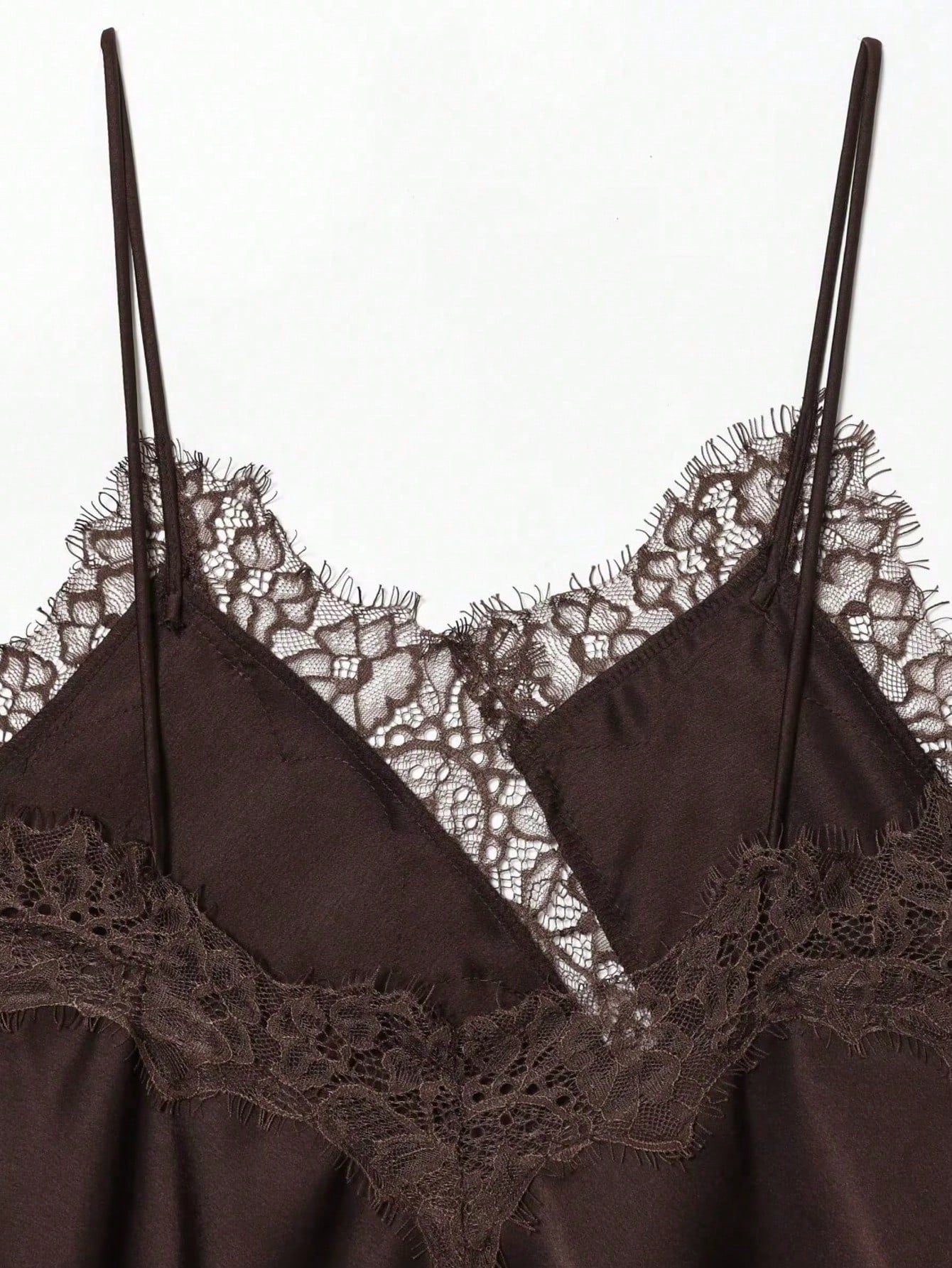 Blusa de Renda Feminina Estilo Lingerie Europeia com Alças Finas