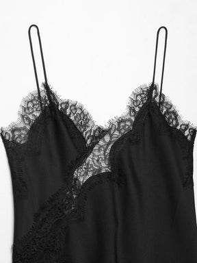 Blusa de Renda Feminina Estilo Lingerie Europeia com Alças Finas