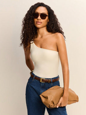 Body Feminino com Anel Assimétrico e Slim Fit