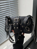 Bolsa de Ombro Feminina Fashion com Tachas e Corrente