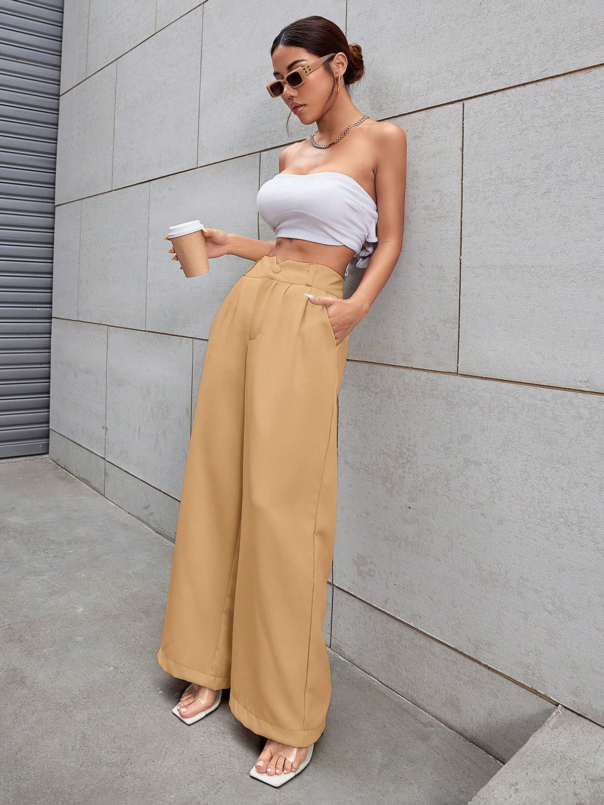 Calca-Cintura-Alta-Flare-Caqui