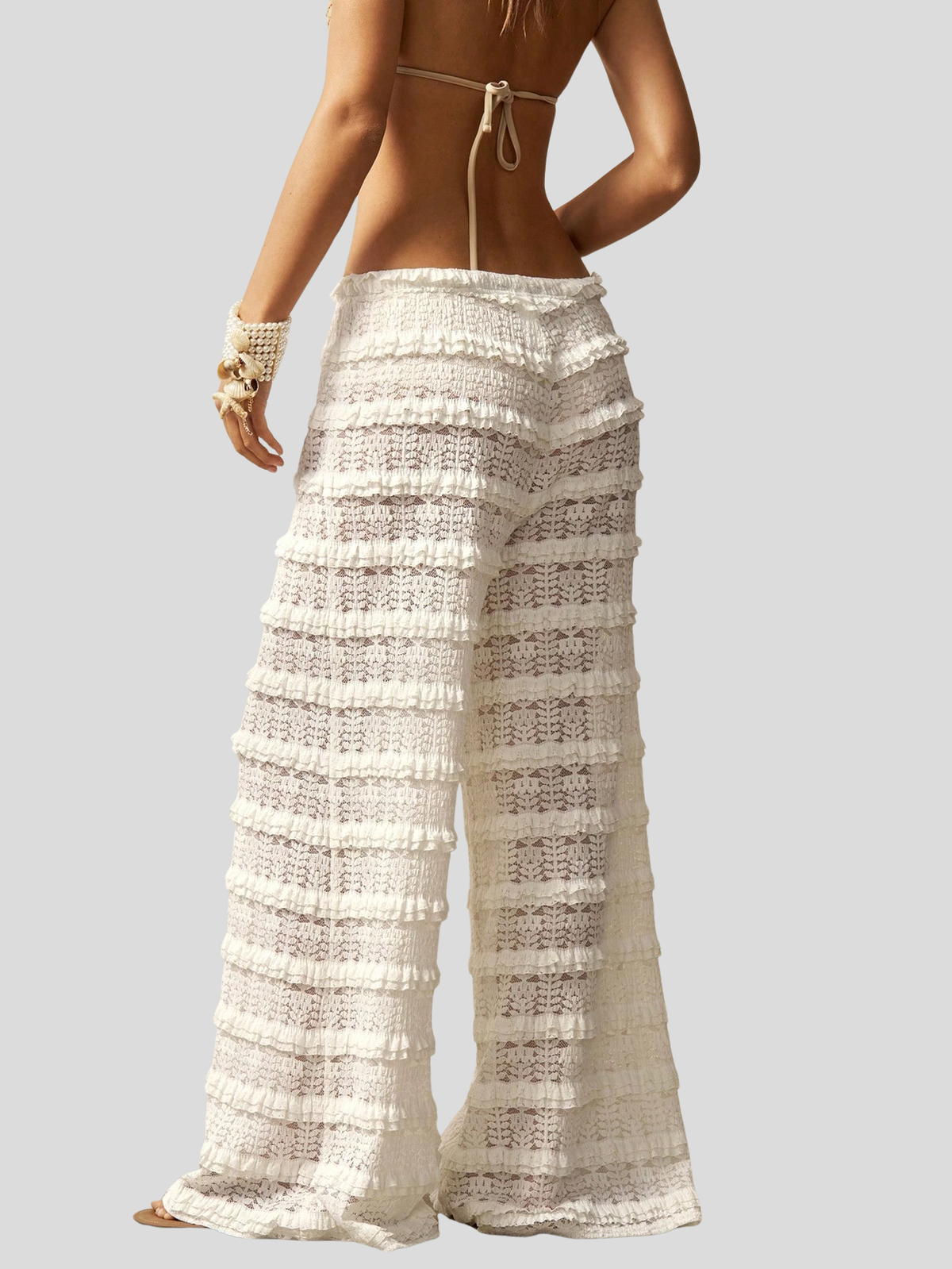 Calça de Praia em Renda e Perna Larga Helena