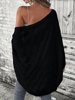 Cardigan com Mangas Morcego Vazadas