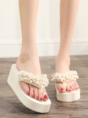 Chinelos Sandálias de Praia Salto Respirável Anabela