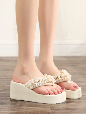 Chinelos Sandálias de Praia Salto Respirável Anabela