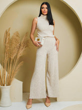 Conjunto Tricot Mousse Feminino com Gola Alta e Fenda