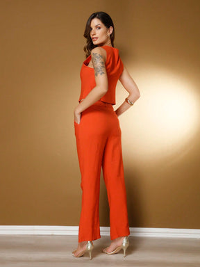 Conjunto Casual Colete E Calça Alfaiataria Elegante