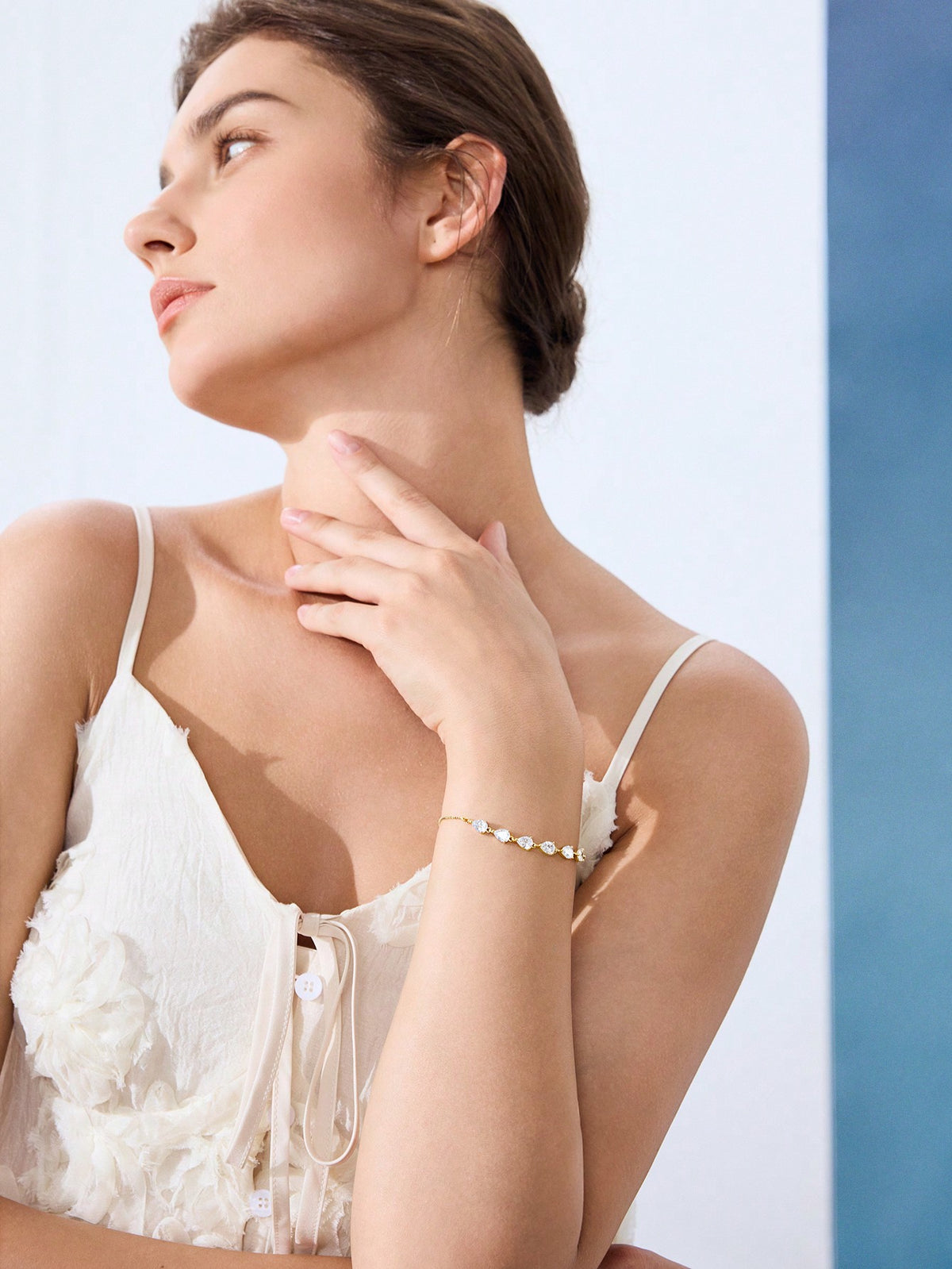 Pulseira Folheada a Ouro 18K com Gota de Zircônia